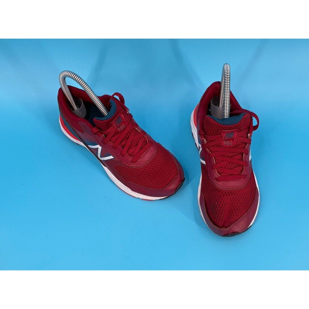 New Balance 680v6 Kids Size 2 Wide Red Blue Running Shoes Sneakers YP680BC6